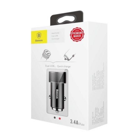 Ładowarka samochodowa Baseus Small Screw 2xUSB 3,4A (czarna) zdjęcie 4