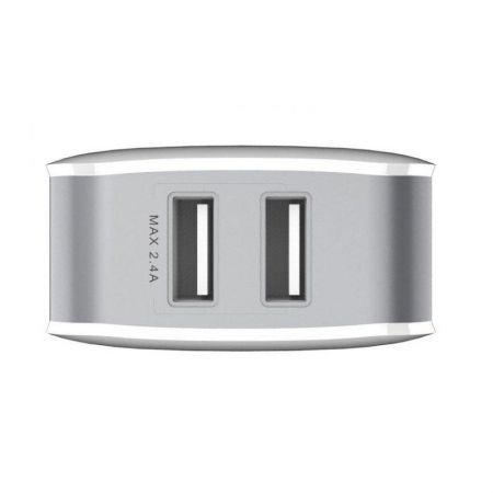 Ładowarka sieciowa Leteur Baseus 2x USB 2.4A (biało-szara) zdjęcie 2
