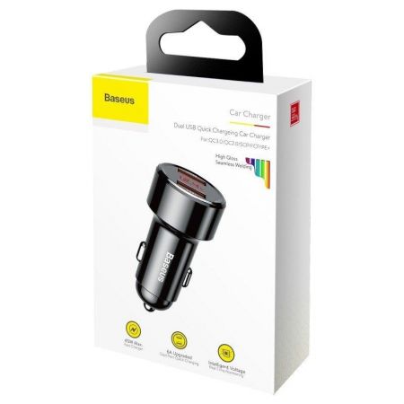 Ładowarka samochodowa Baseus Magic 2x USB QC 3.0 45W (czarna) zdjęcie 2