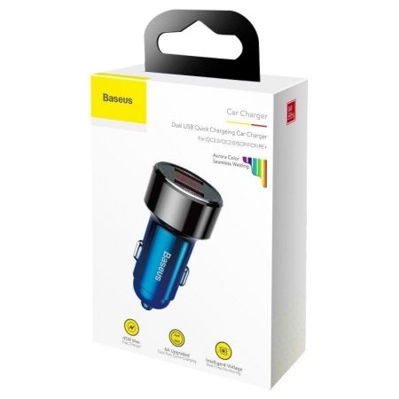 Ładowarka samochodowa Baseus Magic 2x USB QC 3.0 45W (czarno-niebieska) zdjęcie 2