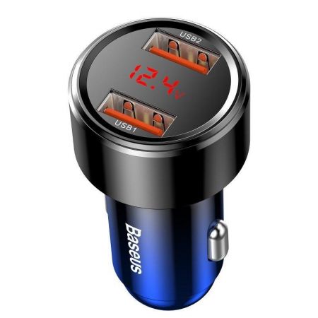 Ładowarka samochodowa Baseus Magic 2x USB QC 3.0 45W (czarno-niebieska)