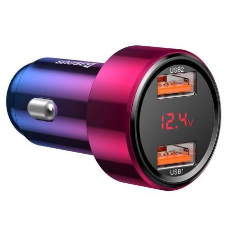 Ładowarka samochodowa Baseus Magic 2x USB QC 3.0 45W (czerwono-niebieska) zdjęcie 3