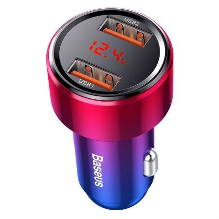 Ładowarka samochodowa Baseus Magic 2x USB QC 3.0 45W (czerwono-niebieska)