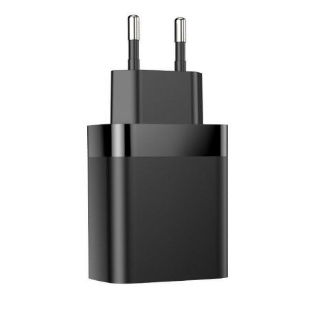 Ładowarka sieciowa Baseus Mirror Lake z wyświetlaczem, USB + USB-C, QC 3.0, PD 18W (czarna) zdjęcie 4