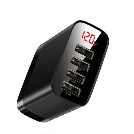 Ładowarka sieciowa Baseus Mirror Lake, 4x USB, 6A, 30W (czarna) zdjęcie 2