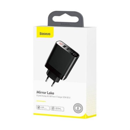 Ładowarka sieciowa Baseus Mirror Lake, 4x USB, 6A, 30W (czarna) zdjęcie 4