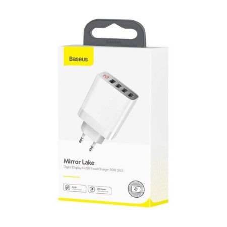 Ładowarka sieciowa Baseus Mirror Lake, 4x USB, 6A, 30W (biała) zdjęcie 3