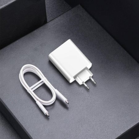 Ładowarka sieciowa USB+USB-C Baseus 30W + kabel Baseus USB-C do USB-C 1m (biała) zdjęcie 4