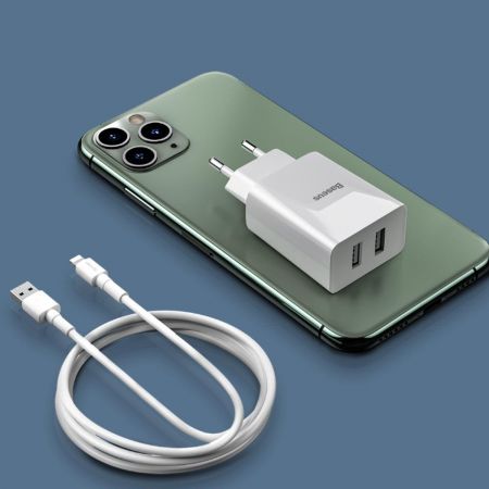 Ładowarka sieciowa Baseus Speed Mini 10.5W z kablem USB Lightning 2.4A 1m (biała) zdjęcie 4