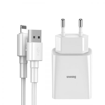 Ładowarka sieciowa Baseus Speed Mini 10.5W z kablem USB Lightning 2.4A 1m (biała)