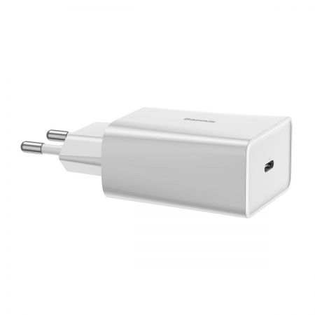 Ładowarka sieciowa USB-C PD Baseus Mini, Power Delivery, 18W + kabel USB-C - Lightning 1m (biały) zdjęcie 2