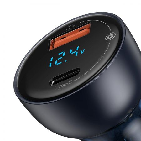 Ładowarka samochodowa Baseus Particular Digital Display z wyświetlaczem, USB + USB-C, QC3.0+PD, 5A, zdjęcie 2