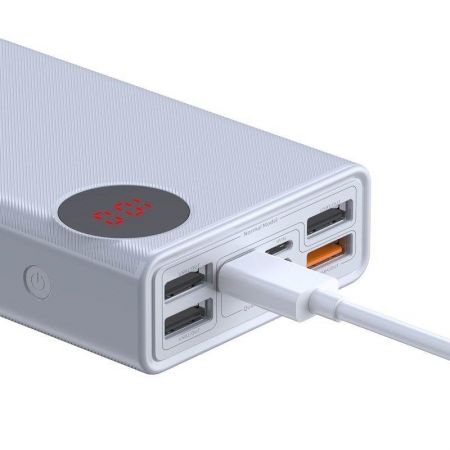 Powerbank 30000mAh z wyświetlaczem Baseus Mulight 2x USB, QC 3.0, PD (biały) zdjęcie 3
