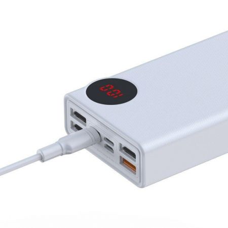 Powerbank 30000mAh z wyświetlaczem Baseus Mulight 2x USB, QC 3.0, PD (biały) zdjęcie 4