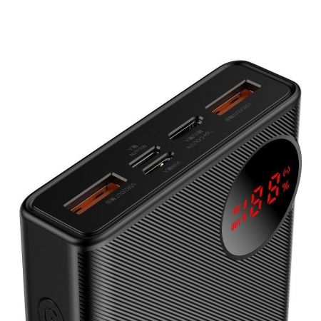 Powerbank 20000mAh z wyświetlaczem Baseus Mulight 2x USB, QC 3.0, PD, 45W (czarny) zdjęcie 4