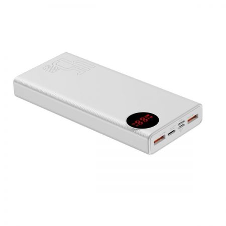 Powerbank 20000mAh z wyświetlaczem Baseus Mulight 2x USB, QC 3.0, PD, 45W (biały) zdjęcie 3