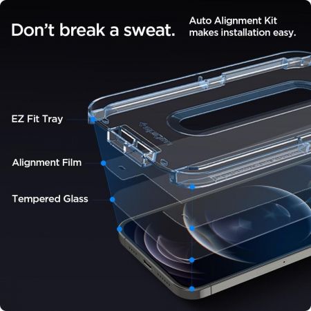 Szkło hartowane SPIGEN GLAS.TR EZ FIT 2-PACK IPHONE 12/12 PRO zdjęcie 3