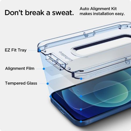 Szkło hartowane SPIGEN GLAS.TR EZ FIT 2-PACK IPHONE 12 MINI zdjęcie 3