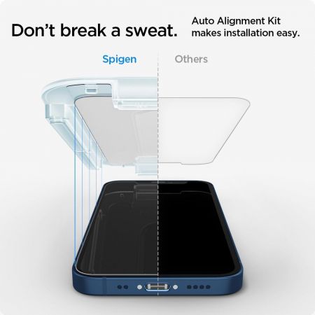 Szkło hartowane SPIGEN GLAS.TR EZ FIT 2-PACK IPHONE 12 MINI zdjęcie 4