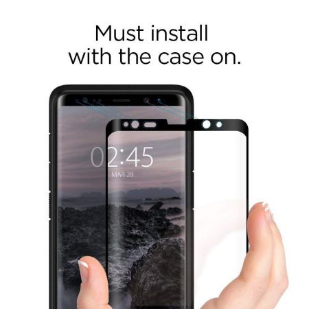 Szkło hartowane SPIGEN GLAS.TR CASE FRIENDLY GALAXY NOTE 8 BLACK zdjęcie 3