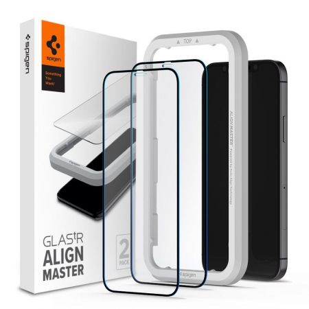 Szkło hartowane SPIGEN ALM GLASS FC 2-PACK IPHONE 12 MINI BLACK