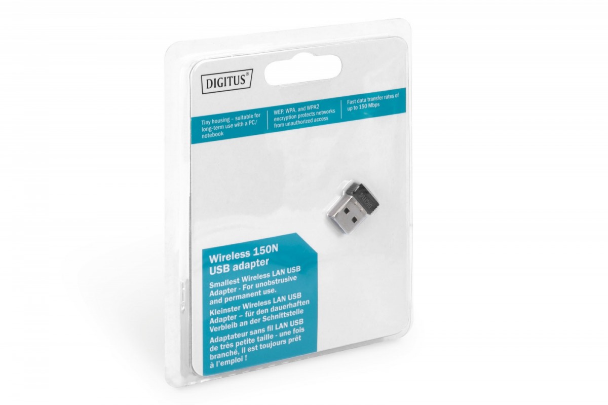 Digitus Mini karta sieciowa bezprzewodowa WiFi 150N 150Mbps na USB 2.0 zdjęcie 2