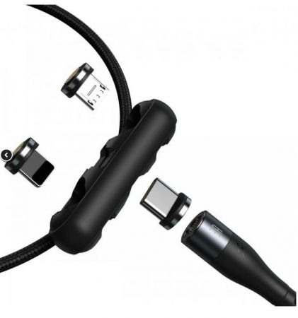 Kabel USB Baseus Fast 4w1 USB do USB-C / Lightning / Micro 5A 1m (szary + czarny) zdjęcie 2