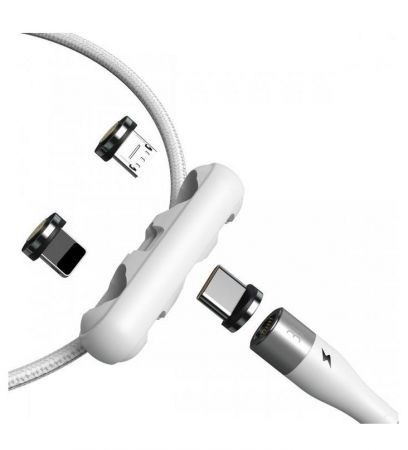 Kabel USB Baseus Fast 4w1 USB do USB-C / Lightning / Micro 5A 1m (biały) zdjęcie 2