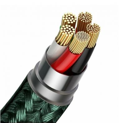 Kabel USB Baseus Fast 4w1 USB do USB-C / Lightning / Micro 3A 1m (zielony) zdjęcie 2