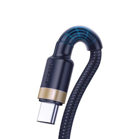 Kabel USB-C Baseus Cafule Huawei SuperCharge, QC 3.0, 5A 1m (granatowo-złoty) zdjęcie 3