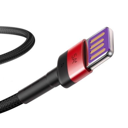 Kabel USB-C Baseus Cafule Huawei SuperCharge, QC 3.0, 5A 1m (czarno-czerwony) zdjęcie 2