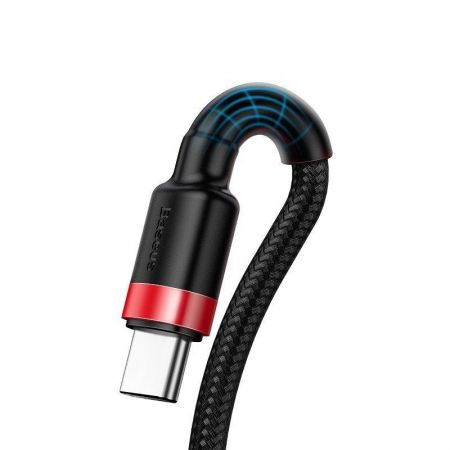 Kabel USB-C Baseus Cafule Huawei SuperCharge, QC 3.0, 5A 1m (czarno-czerwony) zdjęcie 3
