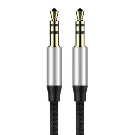 Kabel audio mini jack 3,5mm AUX Baseus Yiven 1m (czarno-srebrny) zdjęcie 2