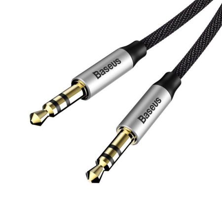 Kabel audio mini jack 3,5mm AUX Baseus Yiven 1m (czarno-srebrny) zdjęcie 3