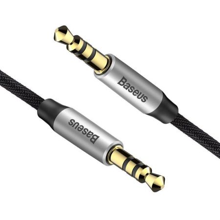 Kabel audio mini jack 3,5mm AUX Baseus Yiven 1m (czarno-srebrny) zdjęcie 4
