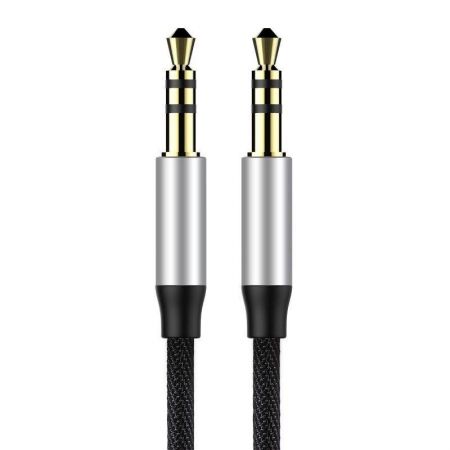 Kabel audio mini jack 3,5mm AUX Baseus Yiven 1,5m (czarno-srebrny) zdjęcie 2
