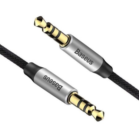Kabel audio mini jack 3,5mm AUX Baseus Yiven 1,5m (czarno-srebrny) zdjęcie 4