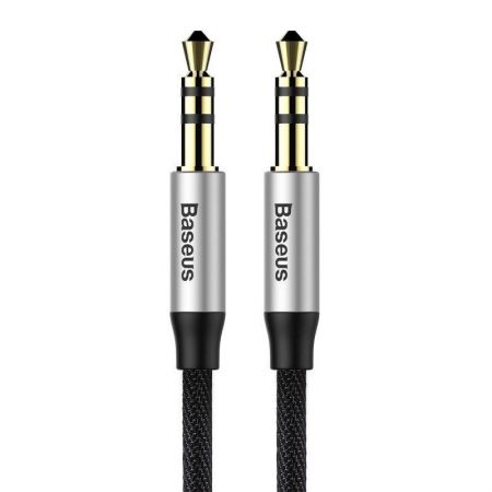 Kabel audio mini jack 3,5mm AUX Baseus Yiven 1,5m (czarno-srebrny)