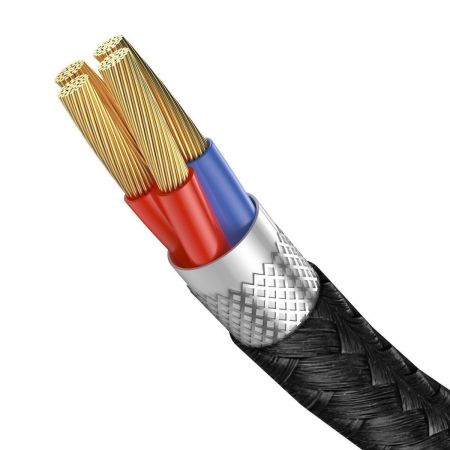 Kabel kątowy płaski USB-C Baseus Iridescent, Huawei SuperCharge, 40W, 1m (czarny) zdjęcie 3