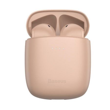 Bezprzewodowe słuchawki TWS Baseus Encok W04 Pro, ładowanie indukcyjne, Bluetooth 5.0 (różowe) zdjęcie 2