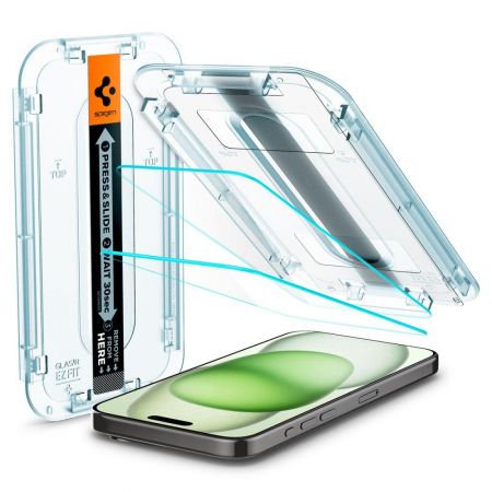 Szkło Hartowane Spigen Glas.TR EZ Fit 2-pack Iphone 15 Plus Clear zdjęcie 2