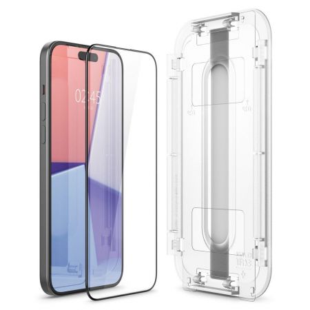 Szkło hartowane Spigen Glas.tr ez Fit  Iphone 15 Black zdjęcie 3