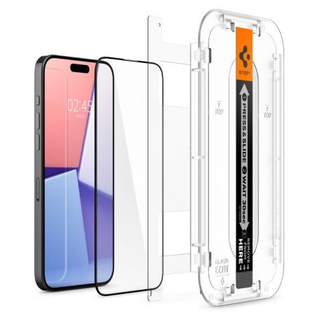 Szkło hartowane Spigen Glas.tr ez Fit Iphone 15 Pro Black zdjęcie 2