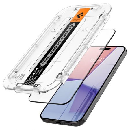 Szkło hartowane Spigen Glas.tr ez Fit Iphone 15 Pro Black zdjęcie 4