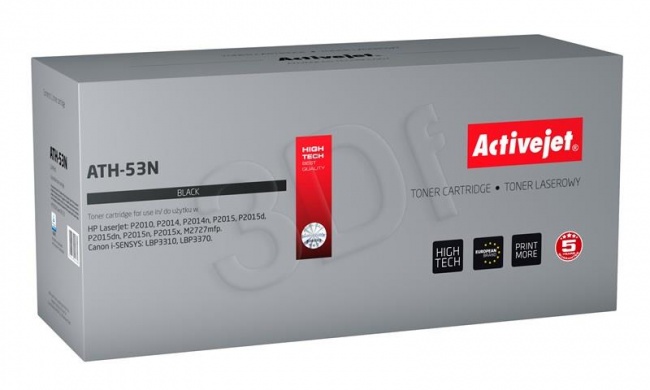 Toner Activejet ATH-53N (do Canon Hewlett Packard  zamiennik HP 53A/Canon CRG-715 Q7553A supreme 3500str. czarny)