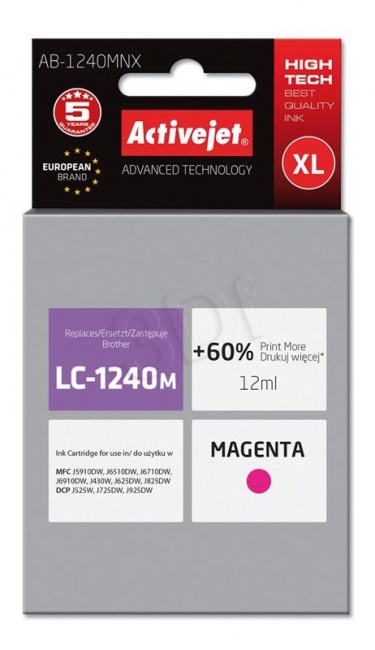 Tusz Activejet AB-1240MNX (Brother LC1240M/1220M) supreme 12ml magenta