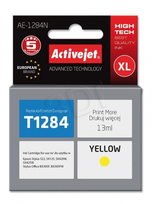 Tusz Activejet AE-1284N (Epson T1284) supreme 13ml yellow