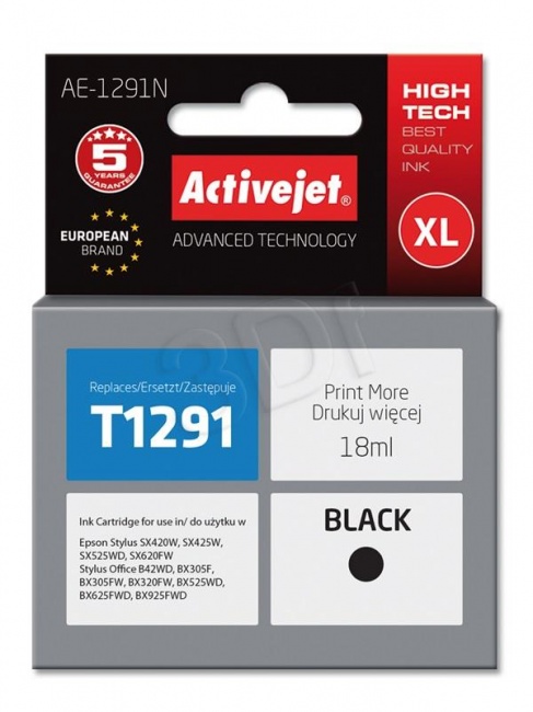 Tusz Activejet AE-1291N (Epson T1291) supreme 18ml czarny
