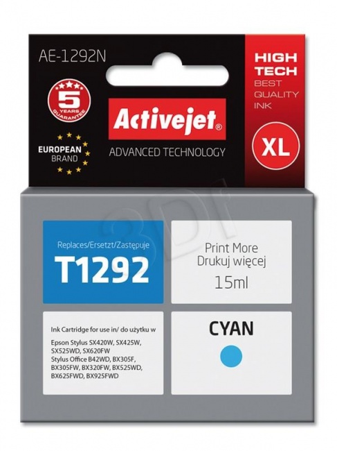 Tusz Activejet AE-1292N (Epson T1292) supreme 15ml cyan