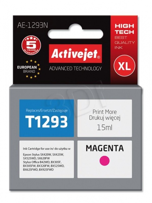 Tusz Activejet AE-1293N (Epson T1293) supreme 15ml magenta